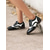 economico Scarpe oxford da donna-scarpe oxford brogue nere e bianche da donna - scarpe eleganti vintage in similpelle bicolore con punta a coda di rondine per occasioni formali