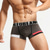 baratos Moda Íntima para Homem Confortável-Homens 1 pc Cueca Boxer Boxers Patchwork Elastano Respirável Macio Confortável Bloco de cor Letra Cintura Média Preto Branco