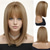 cheap Synthetic Trendy Wigs-Cosplay  Wig with Bangs Trendy Short Straight Hair Costume Wig for Women Halloween Carnival Party Wig Heat Resistant Synthetic Fiber St.Patrick&#039;s Day Wigs