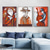 cheap Oil Paintings-3 Pieces Hand-painted Abstract Picasso Man Playing Musical Instrument Handmade Grace Woman Oil Painting on Canvas Nordic Jazz Violin Home Decor Modern Rolled Canvas (No Frame)