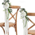 cheap Wedding Decorations-Wedding Aisle Decorations White Pew Flowers for Wedding Ceremony Party Chair Decor with Artificial Flowers Eucalyptus and Ribbons