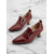 cheap Women&#039;s Slip-Ons &amp; Loafers-Women&#039;s Burgundy Slip-On Pointed Toe Mid-Heel Shoes – Elegant Faux Leather Office Pumps with Block Heel for Formal and Casual Wear