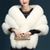 cheap Faux Fur Wraps-Winter Faux Fur Long Shawl Cloak Stretchy Satin Glove Opera Bridal Dance Gloves for Women Wedding Dress Party Coat