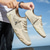 cheap Men&#039;s Sneakers-Men&#039;s Tan Suede Athletic Shoes with Breathable Mesh Panels – Lightweight Casual Outdoor Footwear for Comfort and Style