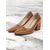 levne Block Heels-dámské hnědé lodičky s blokovým podpatkem – retro společenské boty se špičatou špičkou s elegantními detaily stehů pro kancelářské i společenské nošení