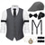 cheap Outfits-Retro Vintage Roaring 20s 1920s Outfits Waistcoat Accessories Set Gentleman Gangster Men&#039;s Carnival Costume 8 PCS Christmas Halloween Carnival Masquerade Cocktail Party Theme Party Adults&#039; Cravat
