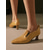 cheap Women&#039;s Slip-Ons &amp; Loafers-Women&#039;s Burgundy Slip-On Pointed Toe Mid-Heel Shoes – Elegant Faux Leather Office Pumps with Block Heel for Formal and Casual Wear