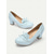 ieftine Stil retro al anilor 1950-mocasini din piele artificială albastru deschis în stil preppy de damă cu detaliu de fundă - confortabili și stilați pentru lucru sau ținute casual