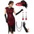 preiswerte Outfits-1920er Cocktailkleid Vintage-Kleid Midlänge Flapper Kleid Outfits Cocktailkleid Der große Gatsby Flapper-Mädchen Hochzeitsgast Pailletten Feder Fransen Damen Karnevalskostüm 7 STK Weihnachten