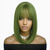 cheap Synthetic Trendy Wigs-Cosplay  Wig with Bangs Trendy Short Straight Hair Costume Wig for Women Halloween Carnival Party Wig Heat Resistant Synthetic Fiber St.Patrick&#039;s Day Wigs
