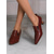 cheap Women&#039;s Slip-Ons &amp; Loafers-Women&#039;s Burgundy Slip-On Pointed Toe Mid-Heel Shoes – Elegant Faux Leather Office Pumps with Block Heel for Formal and Casual Wear