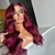 preiswerte Echthaarperücken mit Stirn-Spitzenkappe-Remy Menschenhaar 13x4 Spitzenfront Perücke Freier Teil Brasilianisches Haar Große Wellen Burgund Fehler Perücke 130% 150% Haardichte mit Babyhaar Leimlos Vorgerupft Für Damen Lang Echthaar Perücken