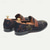 cheap Premium Leather Loafers-Floral Embroidered Men&#039;s Dress Loafers - Exotic Printed Leather Shoes with Contrasting Strap