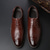 cheap Brogue Shoes-Men's Classic Brown Brogue Oxford Dress Shoes – Faux Leather Lace-Up Formal Footwear for Office &amp; Events