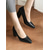 levne Block Heels-dámské hnědé lodičky s blokovým podpatkem – retro společenské boty se špičatou špičkou s elegantními detaily stehů pro kancelářské i společenské nošení