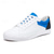 abordables Occasionnel-baskets décontractées à lacets blanches et bleues pour hommes – chaussures basses confortables pour un usage quotidien et des activités de plein air