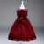 abordables Robes à Fleurs pour Filles-Robe de Demoiselle d&#039;Honneur Fille enfants Fille Robe de princesse Utilisation Mariage Soirée Elégant Magnifique Maille Couleur unie Sans Manches Col Ras du Cou Gris Rouge vin 4 ans et +