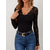 cheap Lace Tops-Valentine&#039;s Day Women&#039;s Blouse Solid Color Elegant Daily Stylish Long Sleeve V Neck Regular Tops Work Daily Holiday Lace Black Wine Green Spring Fall Winter