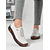 abordables Zapatillas sin cordones y mocasines de mujer-Mocasines de piel sintética con diseño floral verde y costuras hechas a mano para mujer | Perfectos para uso informal
