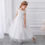 cheap Flower Girl&#039;s Dresses-Flower Girl Dress Kid&#039;s Girls&#039; Princess Dress Performance Wedding Party Elegant Beautiful Mesh Solid Color Sleeveless Off Shoulder White Champagne 4 years+