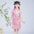 abordables Robes de fête-Enfants Fille Robe Cheongsam chinois Dragon Manche Courte Utilisation Soirée Brodée Adorable Chinoiserie Polyester Au dessus du genou Robe Cheongsam Eté Printemps 4 ans et + Noir Jaune Rose Claire