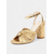 cheap Semi-Formal-Textured Velvet Brown Block Heel Sandals with Ankle Straps - Women&#039;s Casual Summer Shoes or Wedding