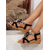 cheap Women&#039;s Sandals-Women&#039;s Black Wedge Sandals with Beaded Ankle Straps and Lace-Up Design, Boho Summer Shoes for Casual and Beach Wear