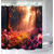 cheap Shower Curtains-Forest-Themed Shower Curtain, Modern Waterproof Polyester Fabric, Nature-Inspired Bathroom Decoration, Machine Washable, Includes 12 Hooks