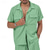 billiga Basic skjortor för män-Herr 2 delar Skjorta set Sommar set Casual skjorta Knapp upp skjorta Svart Vit Ljusgrön Grön Khaki grön Kortärmad Slät Krage Semester Dagligen Ficka Kläder Mode Ledigt Bekväm