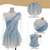 abordables Vestidos de Patinaje Artístico-Vestido de patinaje artístico Mujer Chica Patinaje Sobre Hielo Vestidos Azul cielo Costura asimétrica Malla Alta elasticidad Entrenamiento Competición Ropa de Patinaje Clásico Cristal / Strass Manga