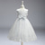 abordables Robes à Fleurs pour Filles-Robe de Demoiselle d&#039;Honneur Fille enfants Fille Robe de princesse Utilisation Mariage Soirée Elégant Magnifique Maille Couleur unie Sans Manches Col Ras du Cou Gris Rouge vin 4 ans et +