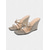 cheap Casual-Women&#039;s Silver Glitter Wedge Heels with Butterfly Embellishment – Elegant Bridal Sandals for Weddings and Formal Events