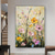 cheap Oil Paintings-3D Multicolor Flower Textured Wall Art 3D Abstract Handmade Oil Painting Spring Art Soft Color Flower Living Room Wall Decor Frame Ready To Hang Or No Frame