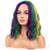 cheap Carnival Wigs-Mardi Gras Wigs Halloween Wigs Women Girls Carnival Costume Cosplay Purple Green Yellow Side Wig Shoulder Width Length Carnival Cosplay Party Wig