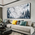 cheap Landscape Paintings-Handmade Original Skiing Painting Oil Painting On Canvas Abstract Texture Winter Landscape Painting Wall Art for Home Decor With Stretched Frame/Without Inner Frame Painting