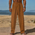 preiswerte Urlaub-Herren Leinenhosen Hose Sommerhose Strandhose Kordelzug Elastischer Bund Gerader Schnitt Einfach Komfort Atmungsaktiv Volle Länge Täglich Strand Ferien Urlaub Mode Weiß Himmelblau