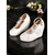 cheap Formal-Women&#039;s White Satin Bridal Wedges with Ankle Strap and Lace Appliques | Comfortable and Elegant Wedding Shoes