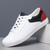 abordables Occasionnel-baskets décontractées à lacets blanches et bleues pour hommes – chaussures basses confortables pour un usage quotidien et des activités de plein air