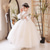cheap Flower Girl&#039;s Dresses-Flower Girl Dress Kid&#039;s Girls&#039; Princess Dress Performance Wedding Party Elegant Beautiful Mesh Solid Color Long Sleeve Standing Collar White 4 years+