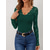 cheap Lace Tops-Valentine&#039;s Day Women&#039;s Blouse Solid Color Elegant Daily Stylish Long Sleeve V Neck Regular Tops Work Daily Holiday Lace Black Wine Green Spring Fall Winter