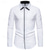 cheap Men&#039;s Non Iron Shirts-Men&#039;s Dress Shirt Collared Shirt Button Up Shirt Color Block Wedding Daily Black White Navy Blue Long Sleeve Turndown Spring &amp;  Fall Clothing Apparel Patchwork