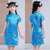 abordables Robes de fête-Enfants Fille Robe Cheongsam chinois Dragon Manche Courte Utilisation Soirée Brodée Adorable Chinoiserie Polyester Au dessus du genou Robe Cheongsam Eté Printemps 4 ans et + Noir Jaune Rose Claire