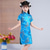 abordables Robes de fête-Enfants Fille Robe Cheongsam chinois Dragon Manche Courte Utilisation Soirée Brodée Adorable Chinoiserie Polyester Au dessus du genou Robe Cheongsam Eté Printemps 4 ans et + Noir Jaune Rose Claire