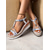 cheap Vacation Sandals-Women&#039;s Braided Platform Sandals with Rhinestone Details and Wedge Sole, Comfortable Summer Shoes for Beach and Casual Outings