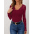cheap Lace Tops-Valentine&#039;s Day Women&#039;s Blouse Solid Color Elegant Daily Stylish Long Sleeve V Neck Regular Tops Work Daily Holiday Lace Black Wine Green Spring Fall Winter