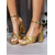 cheap Semi-Formal-Textured Velvet Brown Block Heel Sandals with Ankle Straps - Women&#039;s Casual Summer Shoes or Wedding