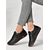 abordables Zapatillas sin cordones y mocasines de mujer-Mocasines de piel sintética con diseño floral verde y costuras hechas a mano para mujer | Perfectos para uso informal