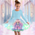 cheap 3D Cartoon Dress-Girls&#039; 3D Cartoon Butterfly Dress Long Sleeve 3D Print Fall Winter Vacation Sports &amp; Outdoor Daily Cute Casual Beautiful Kids 3-12 Years Casual Dress A Line Dress Above Knee Regular Fit