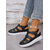 cheap Casual Sandals-Women&#039;s Comfortable Black Faux Leather Strappy Sandals with White Sole - Perfect for Beach or Casual Outings