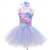 cheap Girl&#039;s Dress Up Costumes-Kids Girls&#039; Party Dress Rainbow Flower Sleeveless Performance Birthday Beautiful Sweet Polyester Knee-length Party Dress Swing Dress A Line Dress Summer 4-12 Years Pink Purple Light Blue